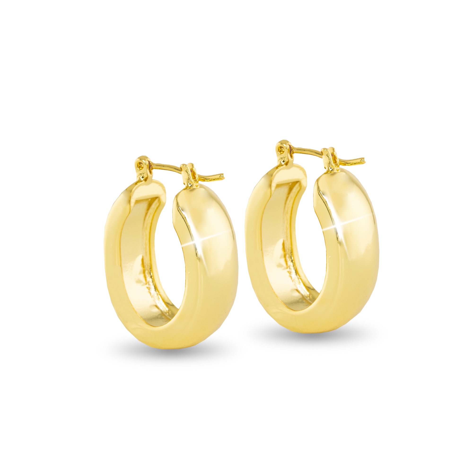 Gold Emily Polished Bold Oval Hoop - 50973