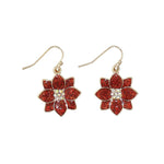 Gold Glitter Poinsettia Earrings