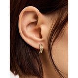Gold Huggie Earrings - Asher Pave