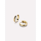 Gold Huggie Earrings - Asher Pave