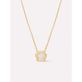 Gold Mother Of Pearl Inlay Flower Pendant - Saya