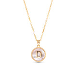 Gold Mother of Pearl Initial Necklace