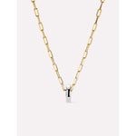 Gold Pendant Necklace - Jasper