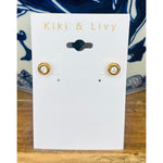 Gold Rim Studs with Stone