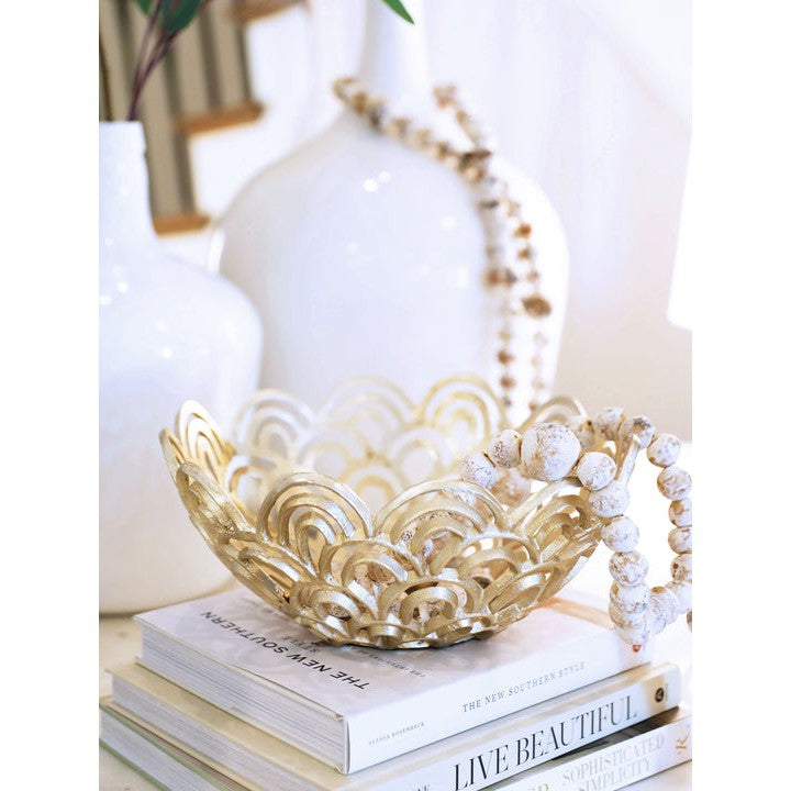 Gold Scalloped Bowl