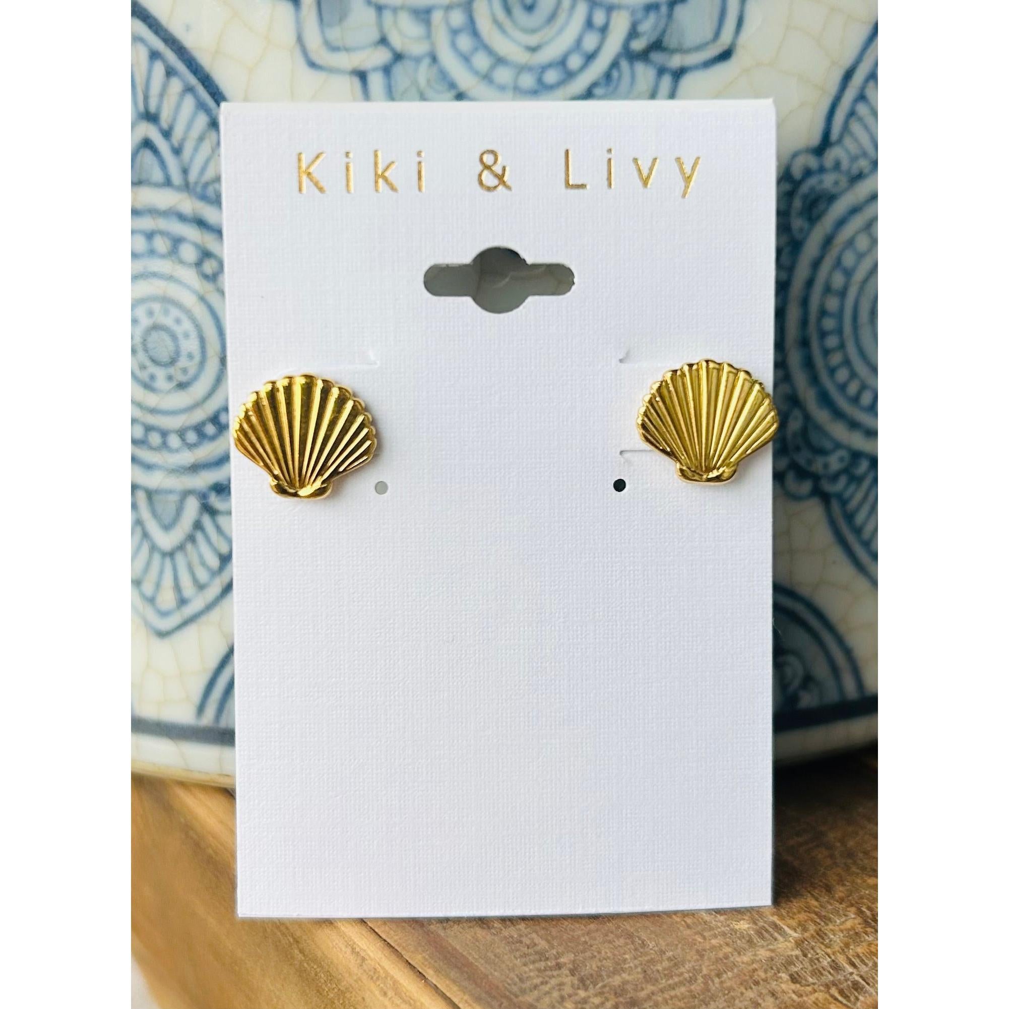 Gold Seashell Studs