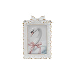 Gold & White Bow Plastic Photo Frame