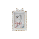 Gold & White Bow Plastic Photo Frame