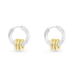 Gold and Silver Polished Huggie Hoop Earrings - 52253