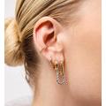 Gold/Silver Double Hoop Earrings - Ash Double Two Tone