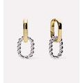 Gold/Silver Double Hoop Earrings - Ash Double Two Tone