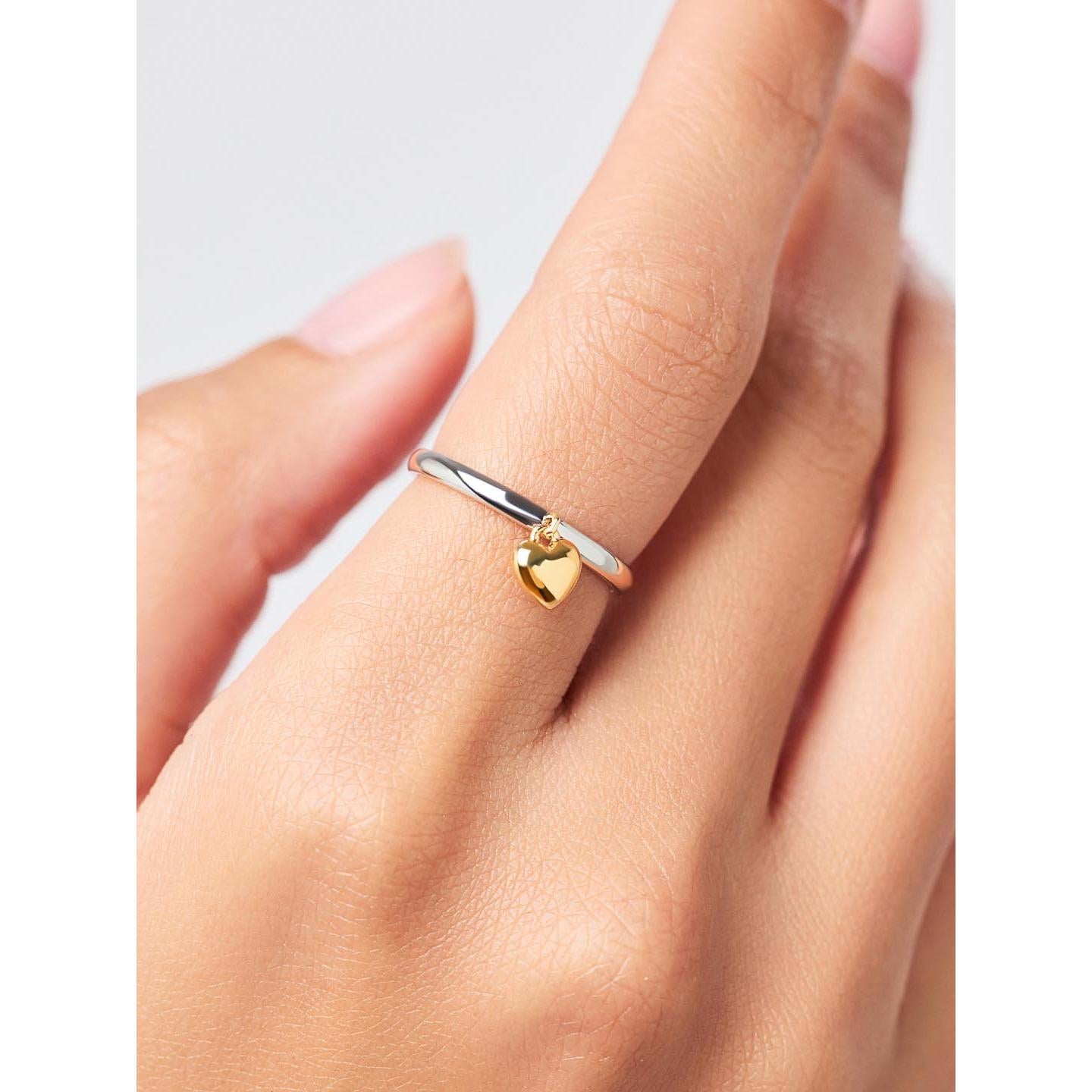Gold/Silver Heart Ring - Leia Two Tone