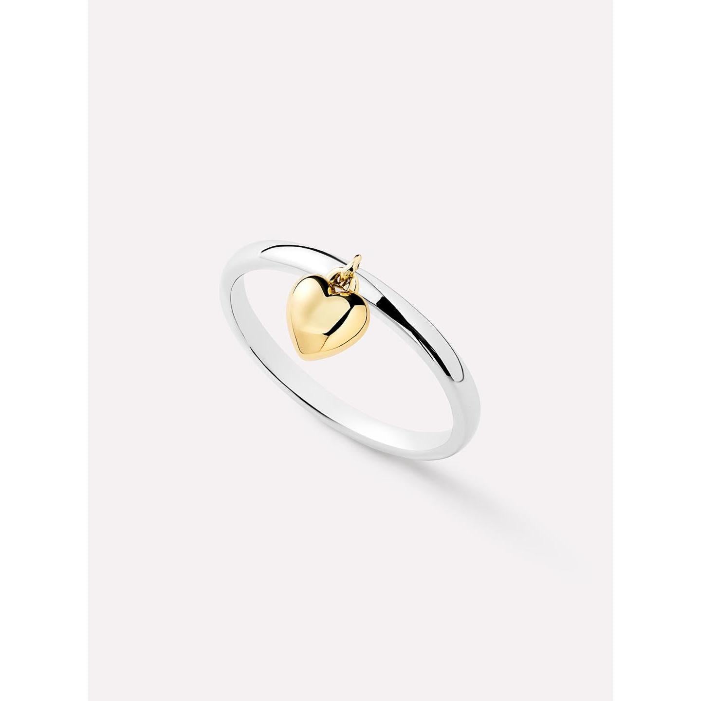 Gold/Silver Heart Ring - Leia Two Tone