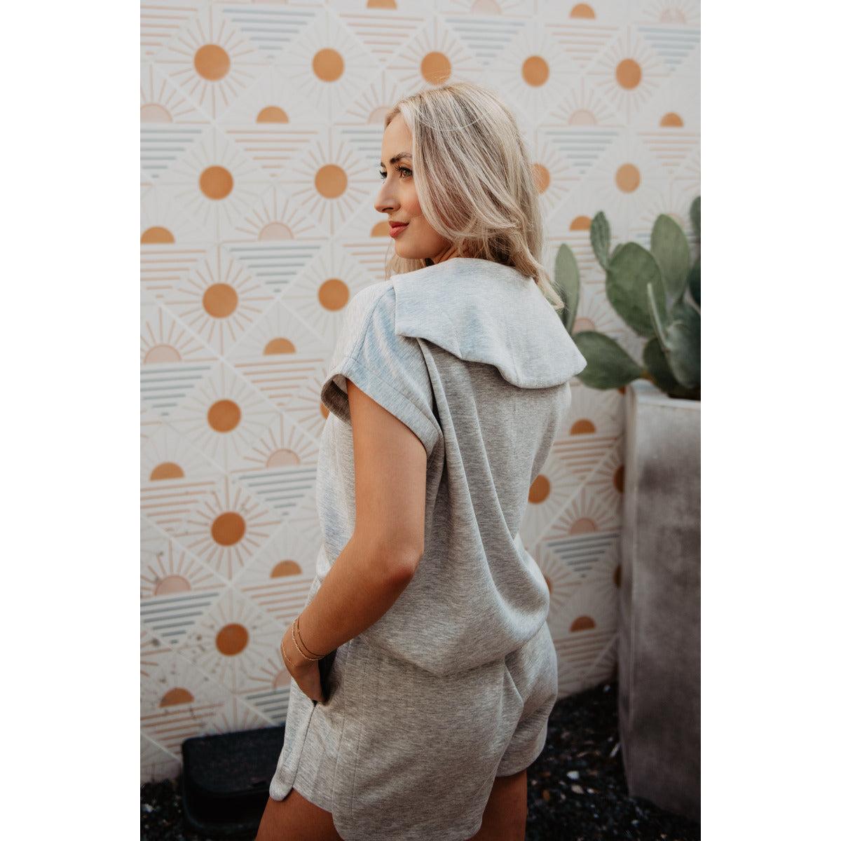 Gray Scuba Shorts Set