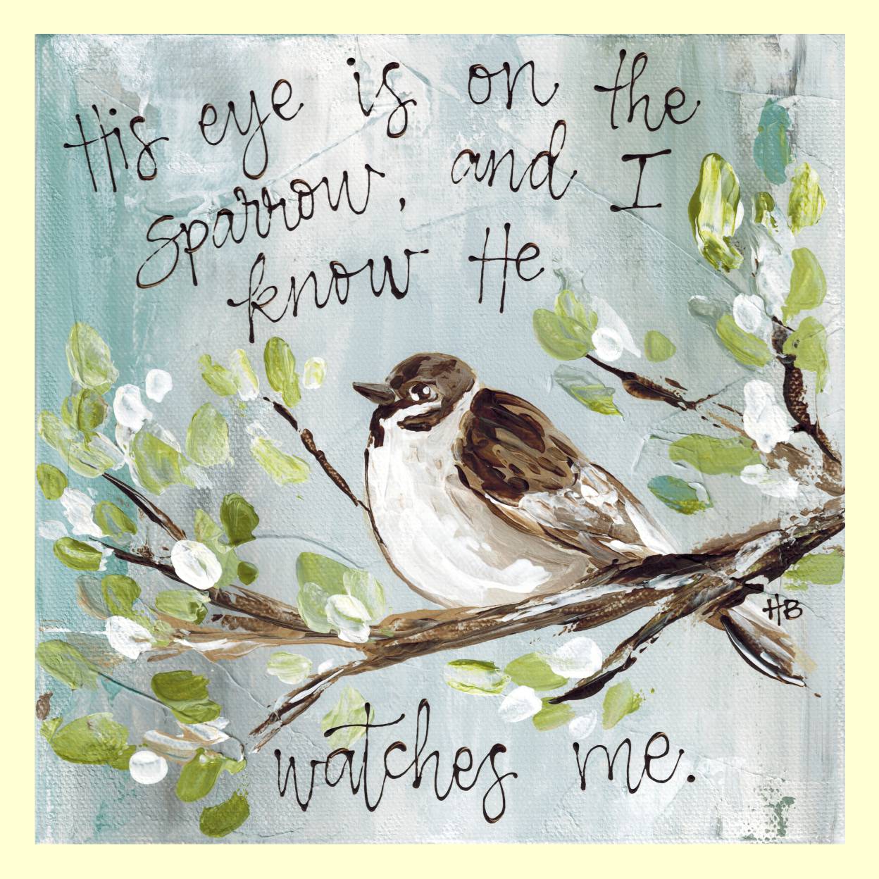 Haley His Eye Is On the Sparrow Square Pillow Swap