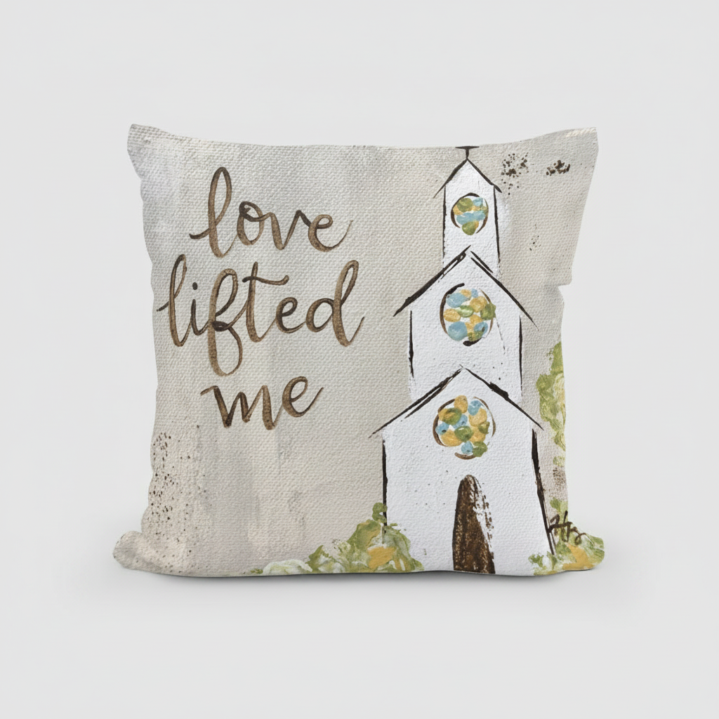 Haley's Love Lifted Me Church Square Pillow - 22x22