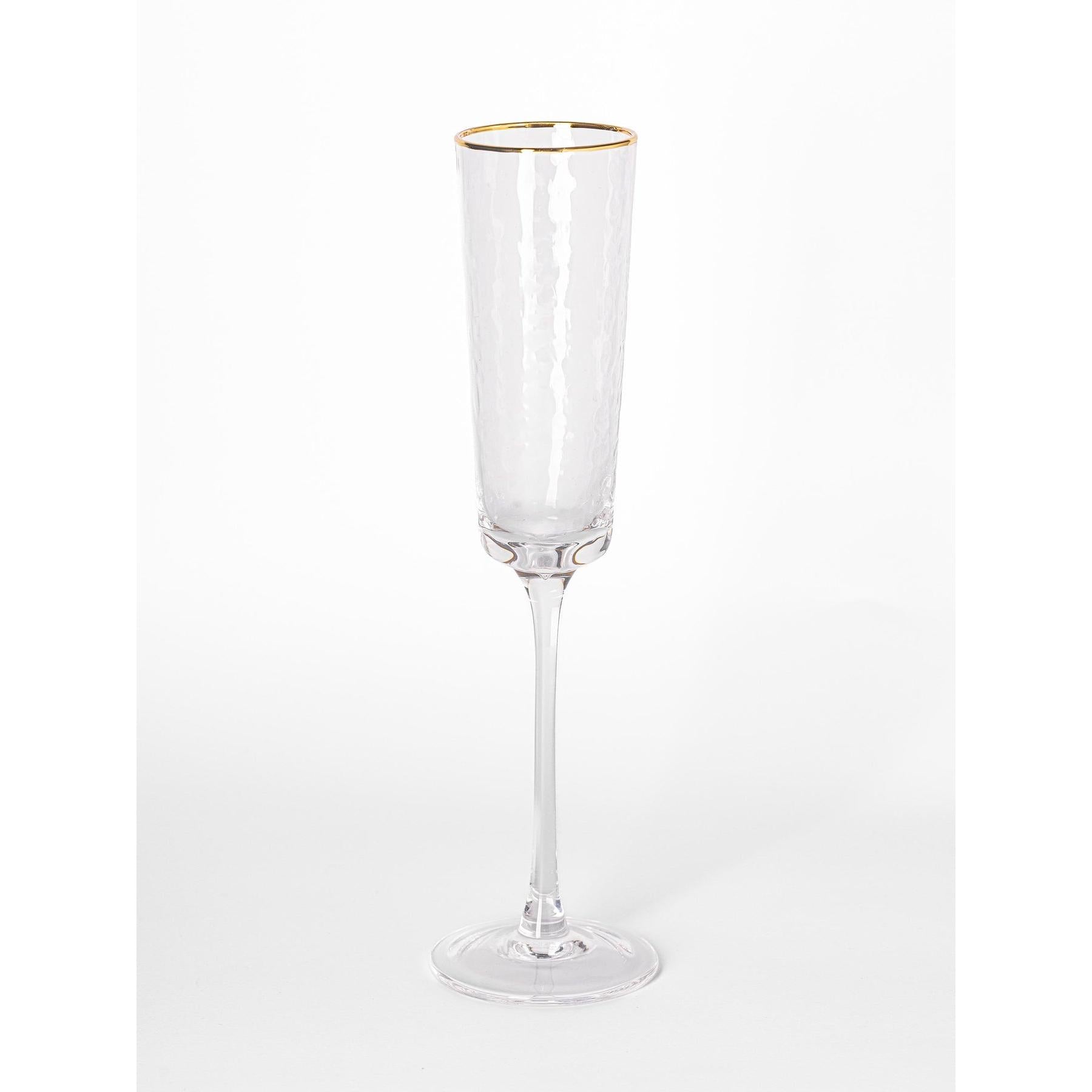 Hammered Clear Champagne Glass