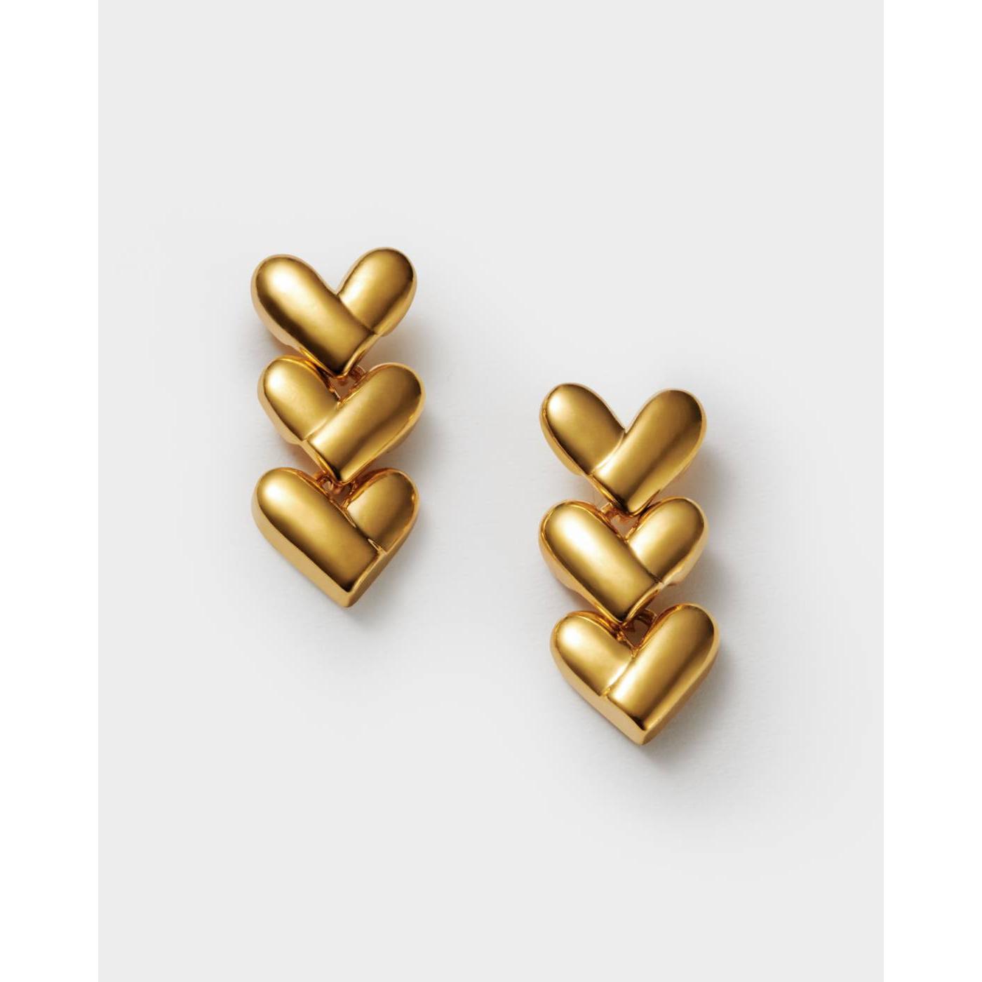 Heart Link Earrings | Gold Coated