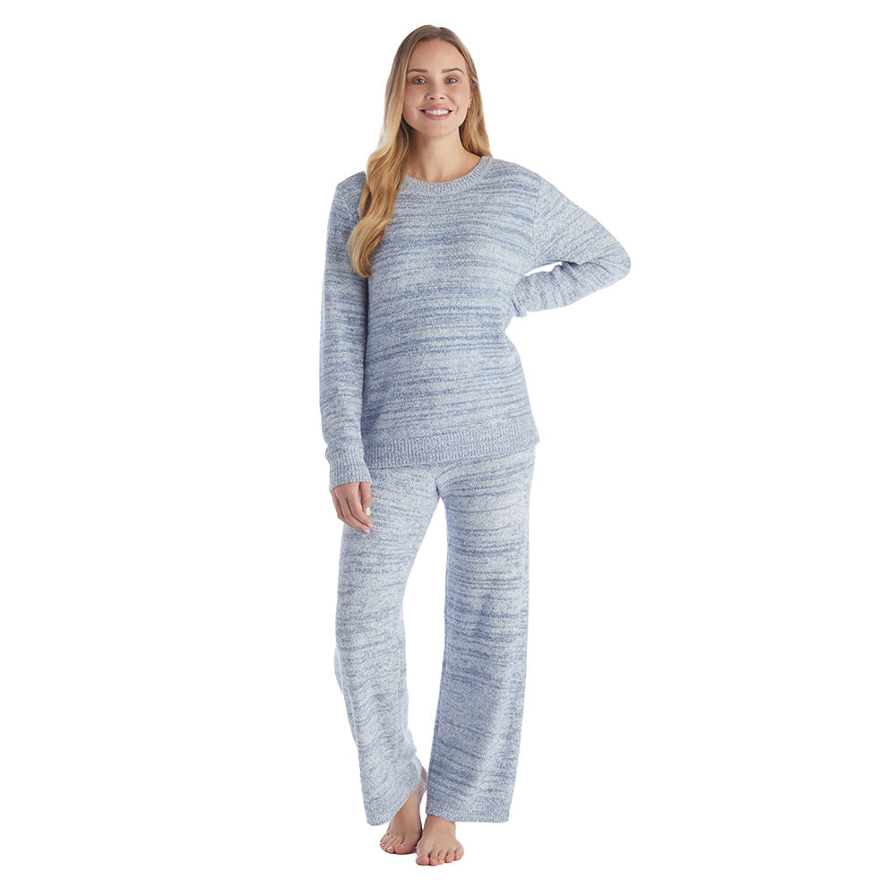 Heathered Marshmallow Wide Crew Heather Spring Lounge Set