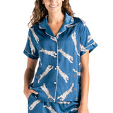 Hello Mello Sleepy Easy Tiger Satin Pajama Set