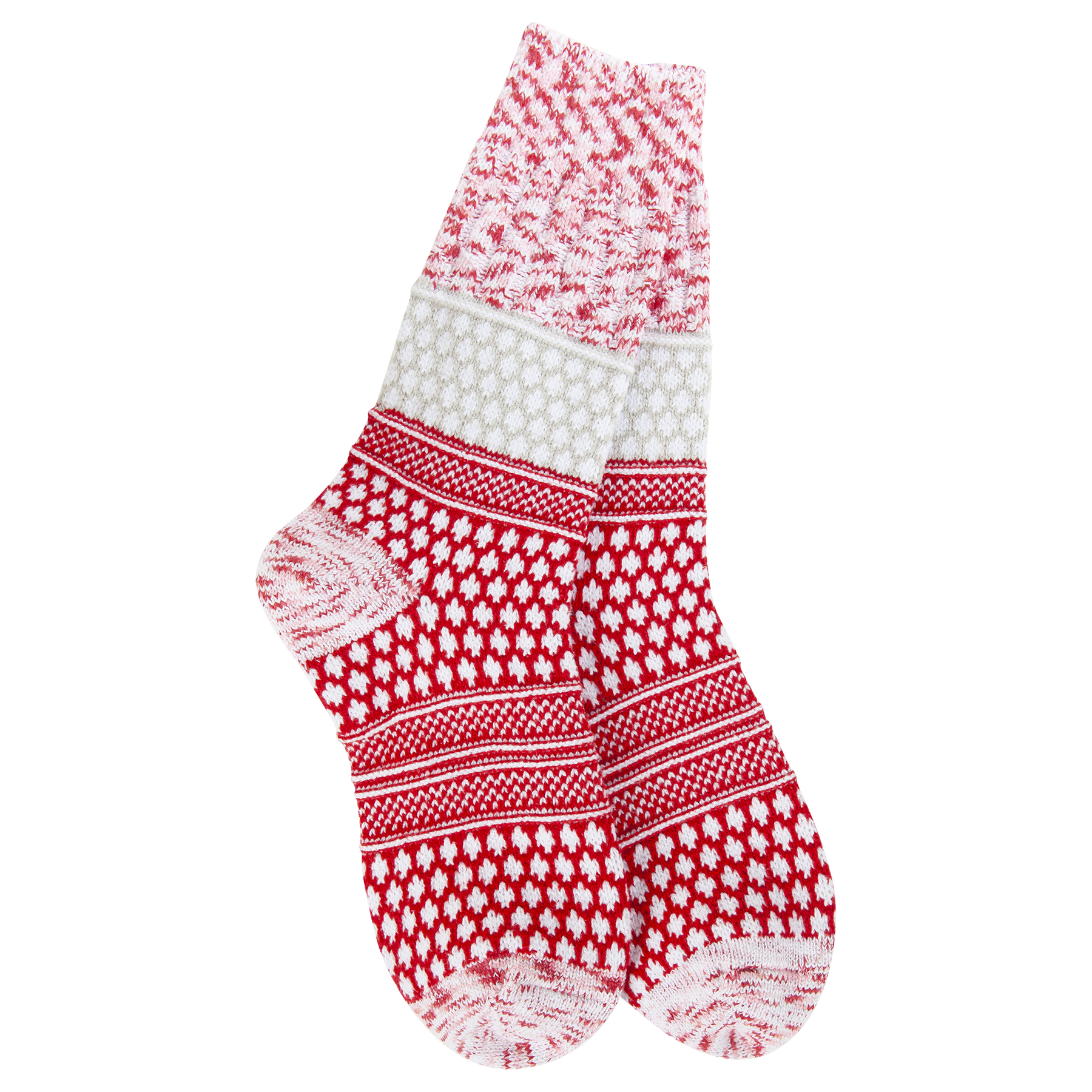Holiday Gallery Textured Crew - Peppermint Multi