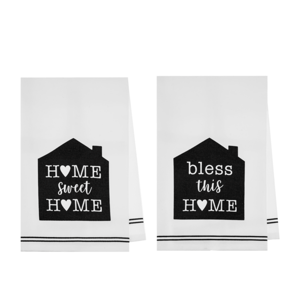 Home Text with House & Heart Towel