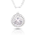 Ice Blu Halo Necklace – Silver - 50242