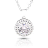 Ice Blu Halo Necklace – Silver - 50242