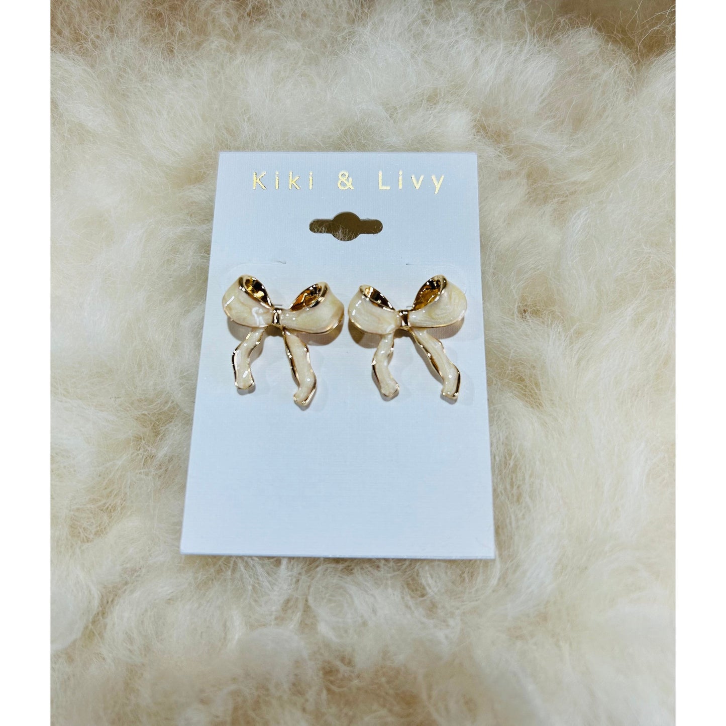 Ivory Bow Studs