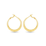 Ivy Textured Twisted Hoop Gold