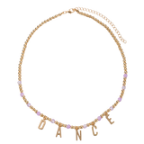 Girls Gold Beaded Charm Necklace