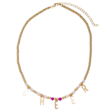 Girls Gold Beaded Charm Necklace