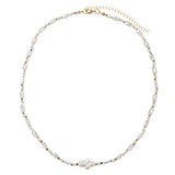 Pearl Cross Beaded Necklace