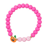 Kids Hot Pink Orange Pumpkin & "Boo" Bracelet