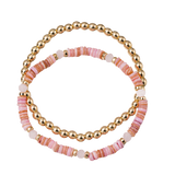 Girls Set of 2 Bracelets- Gemstone + Gold