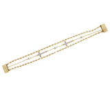 Layered Gold Cross Bracelet