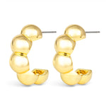 Jacqueline Polished Bubble Hoop Gold Earrings - 50582