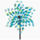 Jeweled Peacock Wind Spinner 19"