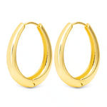 Judith Polished Large Oval Hoop Gold Earrings - 50569