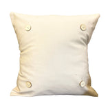 Khaki Linen Square Button Pillow