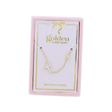 Kids 18K Plated Necklace - Crystal Sideways Cross