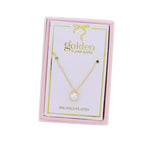 Kids 18K Plated Necklace - Pearl Cabachon