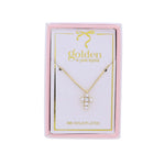 Kids 18K Plated Necklace - Pearl Cross