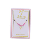 Kids 18K Plated Necklace - Pink Bead Crystal Cross