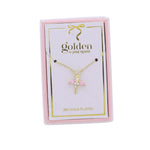 Kids 18K Plated Necklace - Pink Crystal Ballerina