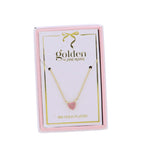 Kids 18K Plated Necklace - Pink Crystal Heart