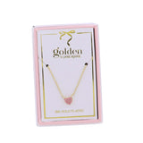 Kids 18K Plated Necklace - Pink Crystal Heart