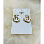 Kiki & Livy - Half Moon Gold Bead Dangles