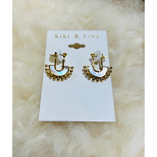 Kiki & Livy - Half Moon Gold Bead Dangles