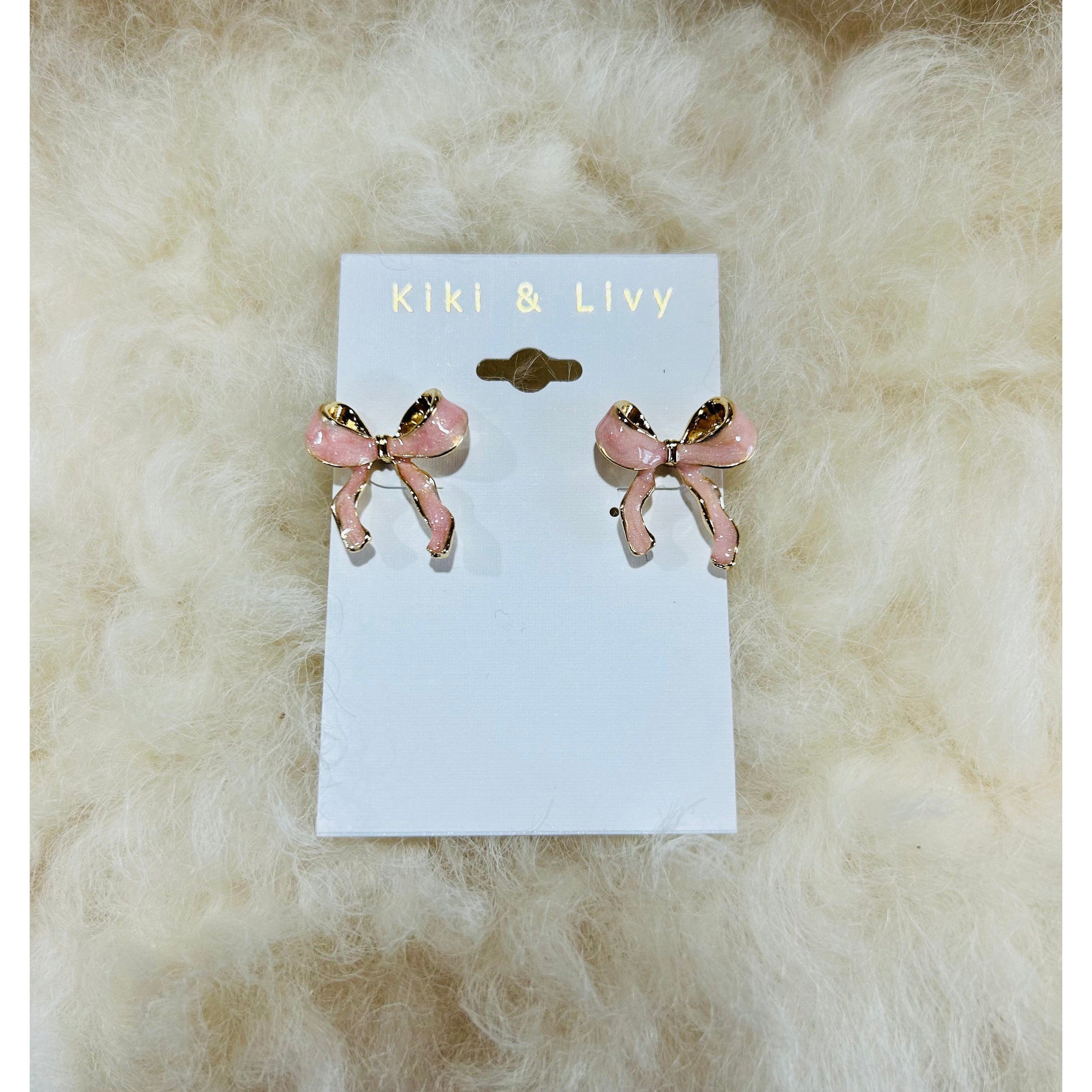 Kiki & Livy - Light Pink Bow Studs